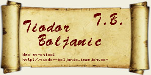 Tiodor Boljanić vizit kartica
